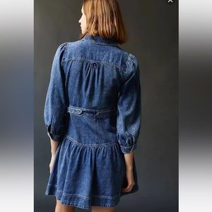 Anthropologie Blue Long Sleeve Dress